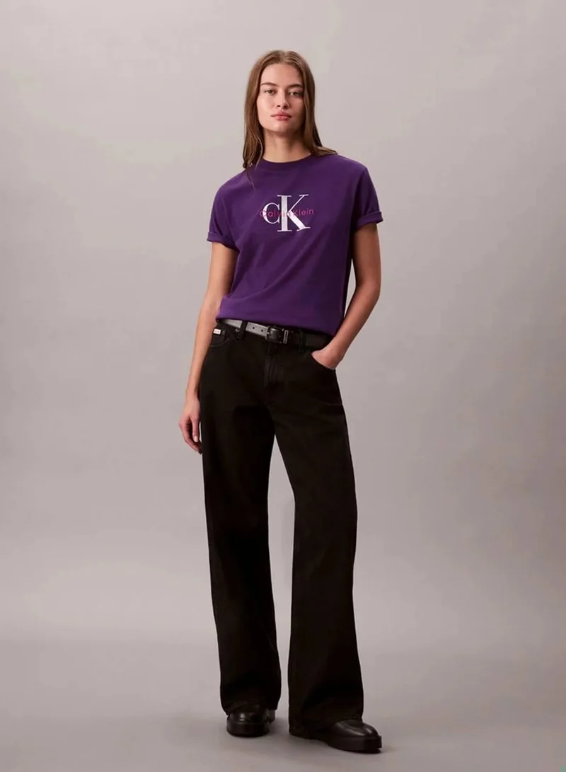 Calvin Klein Jeans Acai Monogram Logo Tee for Women | Best Price UAE