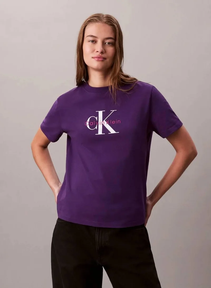 Calvin Klein Jeans Acai Monogram Logo Tee for Women | Best Price UAE