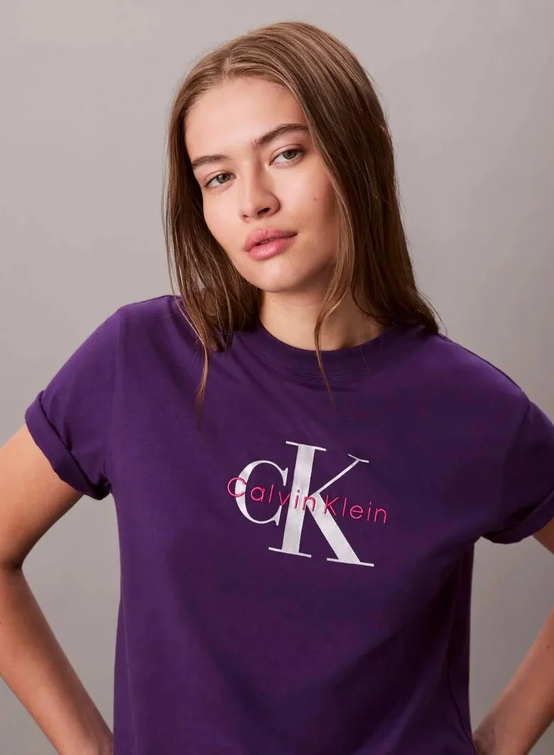 Calvin Klein Jeans Acai Monogram Logo Tee for Women | Best Price UAE