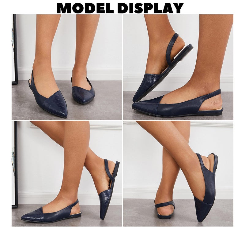 LAICIGO Womens Slingback Flats Closed Pointed Toe Animal Print Low Heel Shoes Slip On Comfortable Sandals 8.5 - Image 4