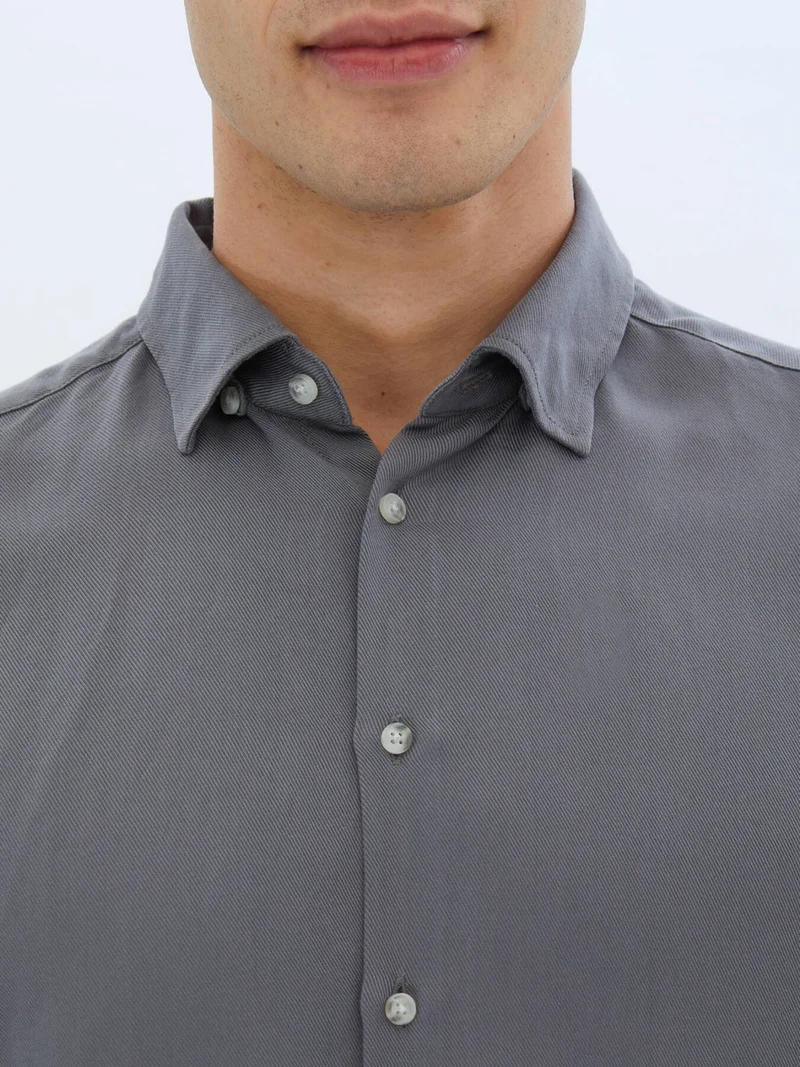 Kip Grey Corduroy Woven Casual Shirt