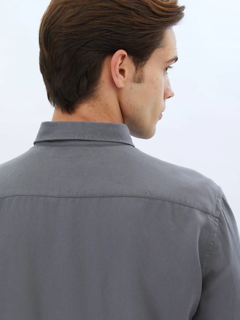Kip Grey Corduroy Woven Casual Shirt