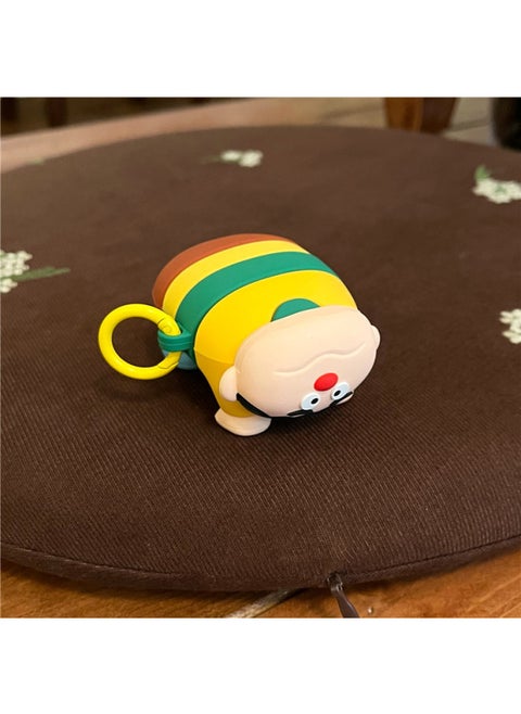 Cartoon Lower Waist Pang Tiger For Apple Airpods1/2 Generation Wireless Bluetooth Headset Airpods Pro3 Generation Silicone-Color:Lower Waist Pang Tiger Headset Hanging Ring-Applicable Model:Airpods Pro 2 Generation