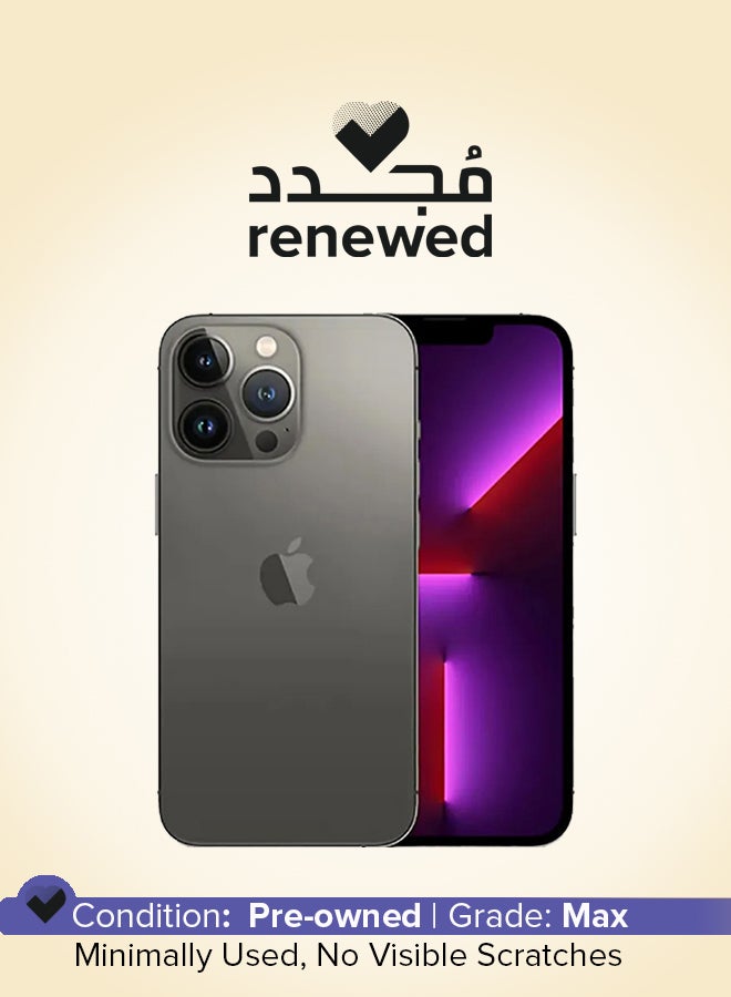 ابل  مُجدد - هاتف آيفون 13 برو بذاكرة داخلية سعة 512 جيجابايت يدعم تقنية 5G مع تطبيق فيس تايم بلون رصاصي داكن - النسخة العالمية - Image 1