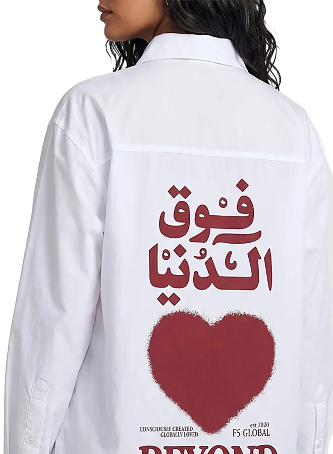 F5 REGULAR FIT POPLIN SHIRT WITH BACK GRAPHIC SHIRT