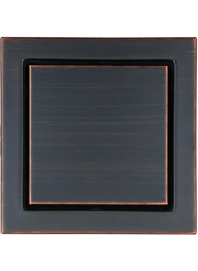 راندم مصفاة دش مربعة من البرونز المصقول بالزيت عشوائية مع غطاء مصفاة دش قابل للإزالة ومصفاة شعر من الفولاذ المقاوم للصدأ SUS 304 مقاس 6 بوصات - Image 1