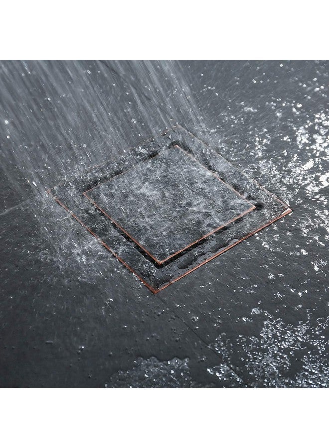 راندم مصفاة دش مربعة من البرونز المصقول بالزيت عشوائية مع غطاء مصفاة دش قابل للإزالة ومصفاة شعر من الفولاذ المقاوم للصدأ SUS 304 مقاس 6 بوصات - Image 5