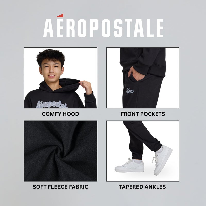 AEROPOSTALE Boys 2 Piece Outfit - Pullover Hoodie and Athletic Pants, Youth Jogger Sweatpants and Sweatshirt, Sizes 4-12 - Image 5