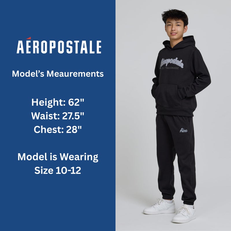 AEROPOSTALE Boys 2 Piece Outfit - Pullover Hoodie and Athletic Pants, Youth Jogger Sweatpants and Sweatshirt, Sizes 4-12 - Image 4