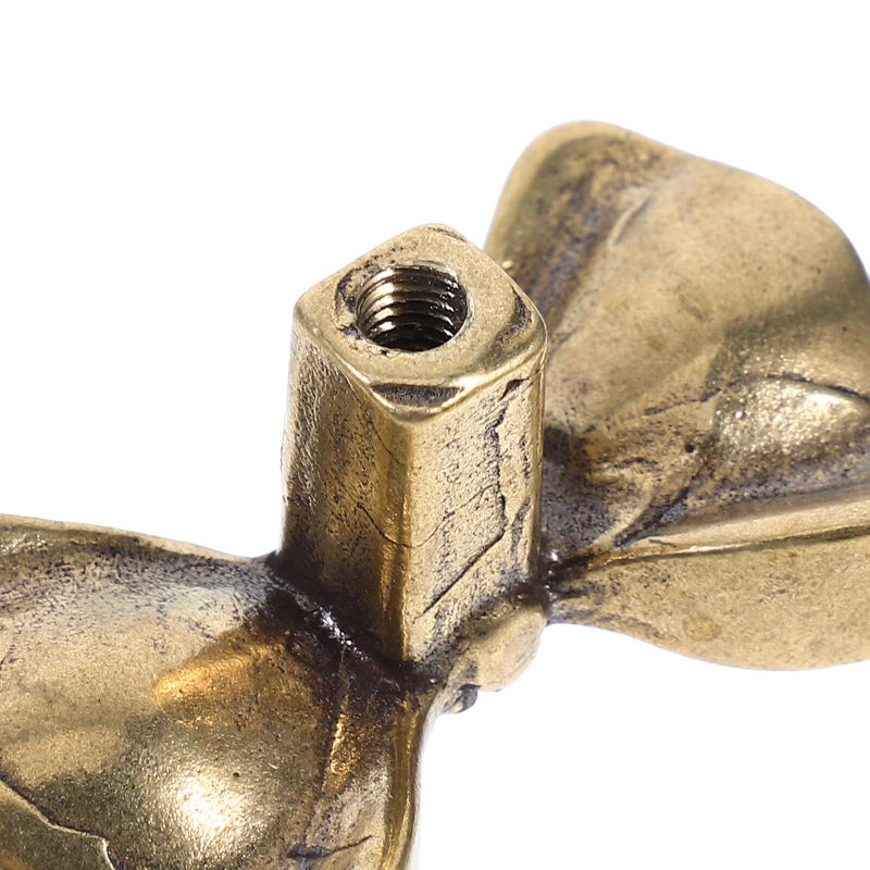 Vintage Brass Bow Shaped Cabinet Handle For Kitchen Wardrobe Drawer - Image 4