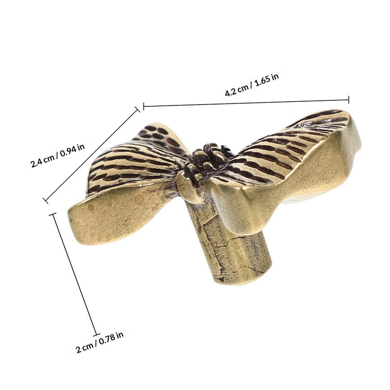 Vintage Brass Bow Shaped Cabinet Handle For Kitchen Wardrobe Drawer - Image 3