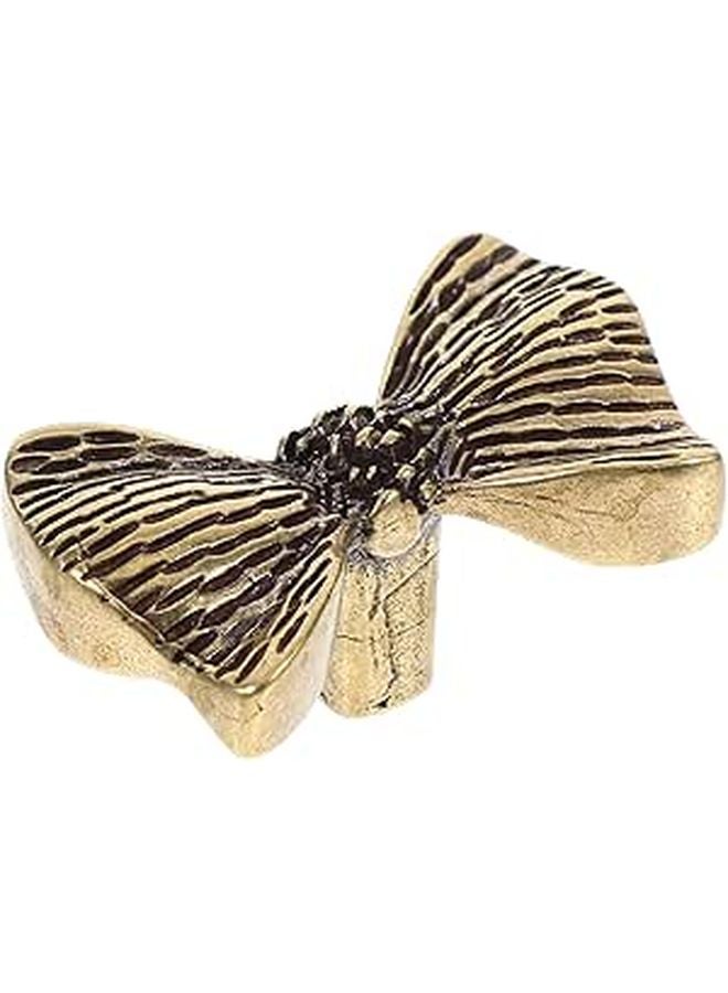 Vintage Brass Bow Shaped Cabinet Handle For Kitchen Wardrobe Drawer - Image 1