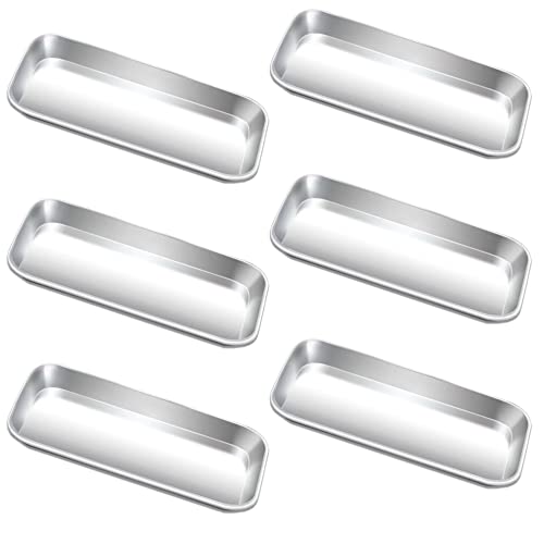 Yzurbu 6pcs Metal Tray, Stainless Steel Small Tray for Tattoo, Resin, Bathroom, Lab Instrument Supplies - Image 1