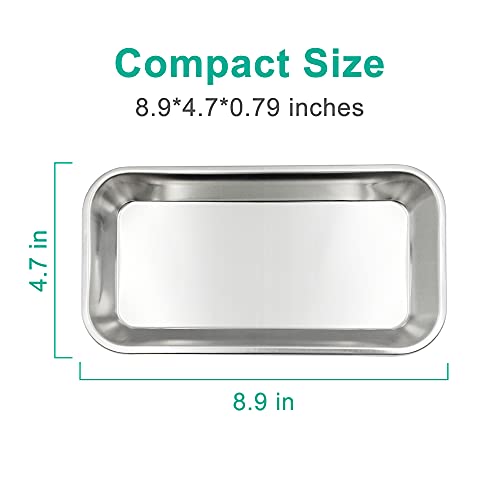 Yzurbu 6pcs Metal Tray, Stainless Steel Small Tray for Tattoo, Resin, Bathroom, Lab Instrument Supplies - Image 3