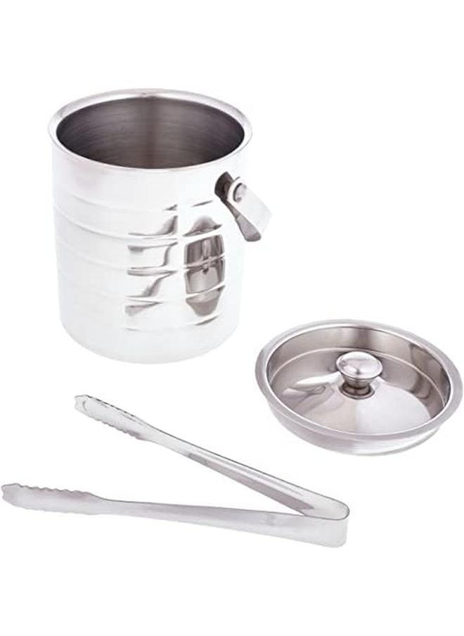 Chef Inox Stainless Steel Double Wall Twister Ice Bucket With Tong 1 Liter Silver In 1971000 Twi  - Image 3