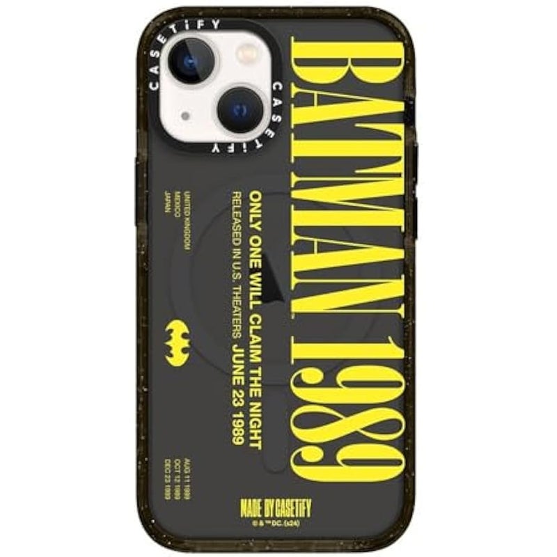 Casetify Impact iPhone 13 Mini Case 【Batman Co-Lab / 4X Military Grade Drop Tested / 8.2ft Drop Protection/Compatible with Magsafe】 - Batman 1989 - Clear Black - Image 2