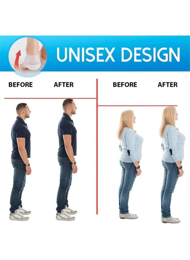 جي أس 1 زوج ارتفاع زيادة الكعب 5.5 سم ، الكعب الارتفاع غير مرئي ، ارتفاع التهاب العصب الزمني زيادة الكعب الأكمام قوس الدعم حماية الكعب حامي للرجال والنساء - Image 5