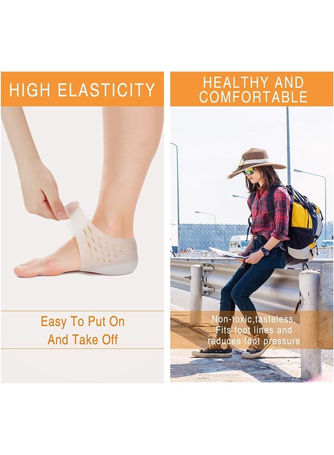 جي أس 1 زوج ارتفاع زيادة الكعب 5.5 سم ، الكعب الارتفاع غير مرئي ، ارتفاع التهاب العصب الزمني زيادة الكعب الأكمام قوس الدعم حماية الكعب حامي للرجال والنساء - Image 4