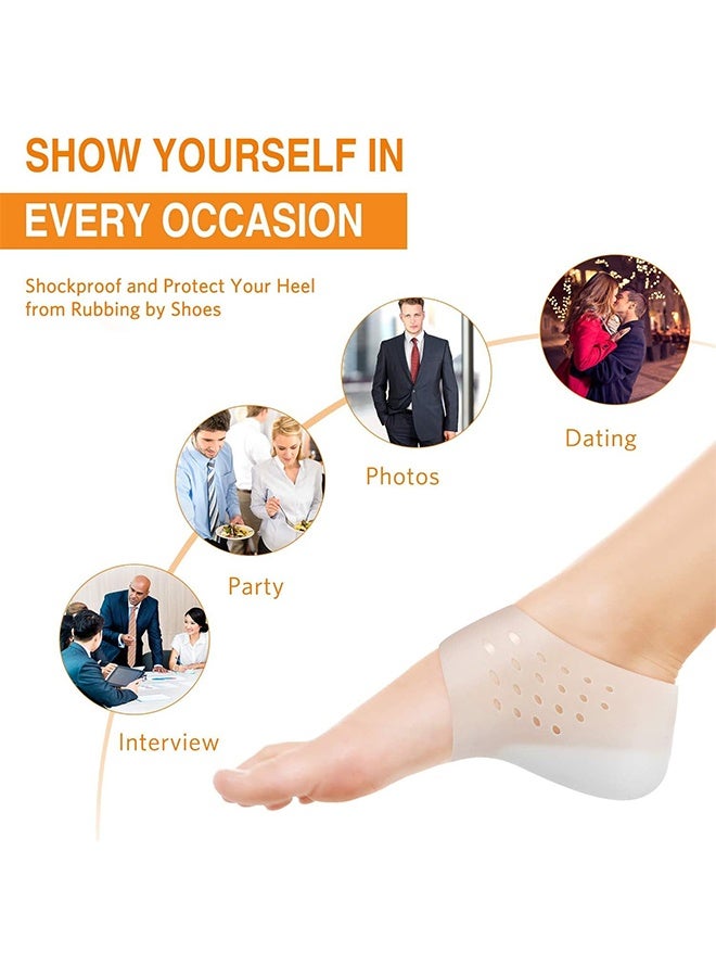 جي أس 1 زوج ارتفاع زيادة الكعب 5.5 سم ، الكعب الارتفاع غير مرئي ، ارتفاع التهاب العصب الزمني زيادة الكعب الأكمام قوس الدعم حماية الكعب حامي للرجال والنساء - Image 3