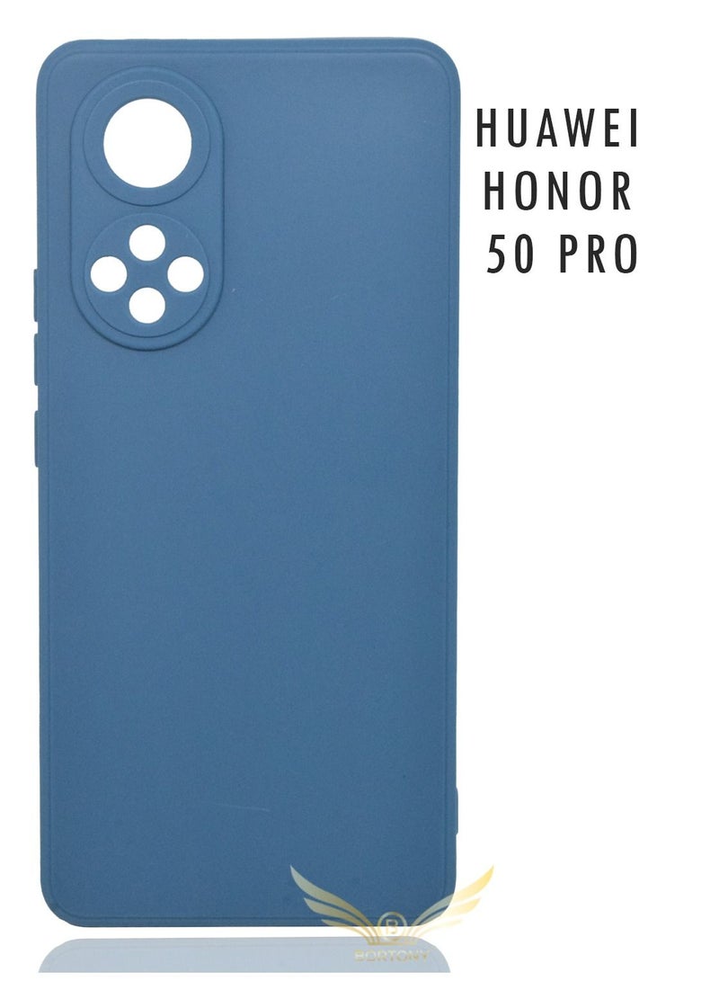 BORTONY Honor 50 Pro Case Liquid Silicone Protective Case Cover With Camera Protection For Huawei Honor 50 Pro - Image 1