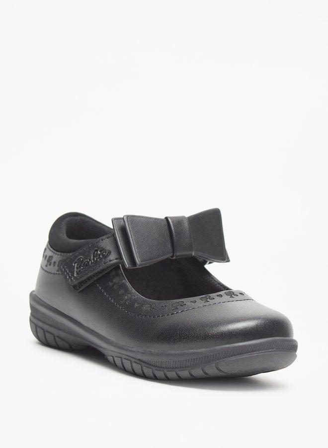 باربي حذاء ماري جين مدرسي بشريط لاصق وزخرفة فيونكة - Image 1