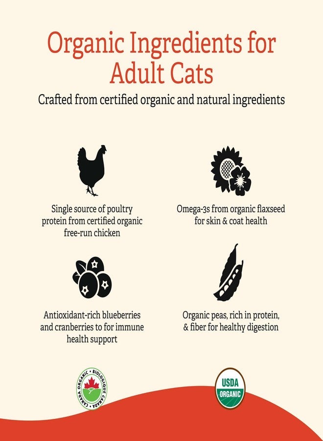 GATHER Free Acres Free-Run Chicken Grain-Free & Gluten-Free Dry Cat Food, Healthy Kibble Made with USDA Certified Organic & Non-GMO Ingredients, for Adults & Seniors, 6 lb Bag - Image 3