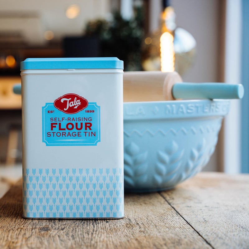 تالا Tala Originals Self Raising Flour Storage Tin, Blue, 12x9.5x19 cm – Durable & Stylish Kitchen Container for Freshness & Easy Storage - Image 3