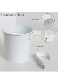 10pcs Hanging Flower Pots with Detachable Hook Metal Planter Bucket with Drainage Hole for Balcony Railing Fence Garden Home White - pzsku/Z500B5FC4A061886C1C2FZ/45/_/1683170063/30e82545-c40d-4d56-a182-f01e586029e6