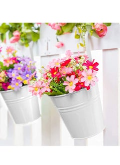 10pcs Hanging Flower Pots with Detachable Hook Metal Planter Bucket with Drainage Hole for Balcony Railing Fence Garden Home White - pzsku/Z500B5FC4A061886C1C2FZ/45/_/1683170094/64282292-1a10-45d5-a871-fe87d6174c39