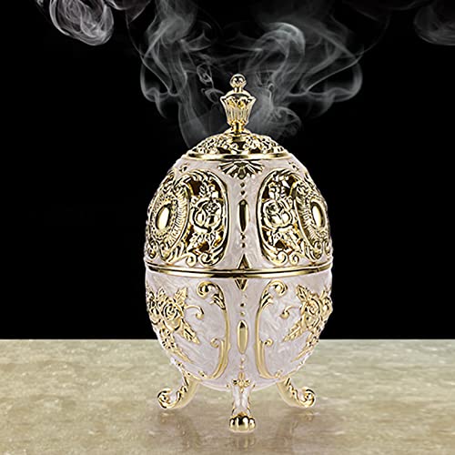JUXYES Vintage Incense Burner Holder with Removable Ash Catchers, Metal Censer Antique Cone Coil Incense Burner Holder Zinc Alloy Spiritual Aromatherapy Yoga Meditation Gifts Retro Home Decoration - Image 4