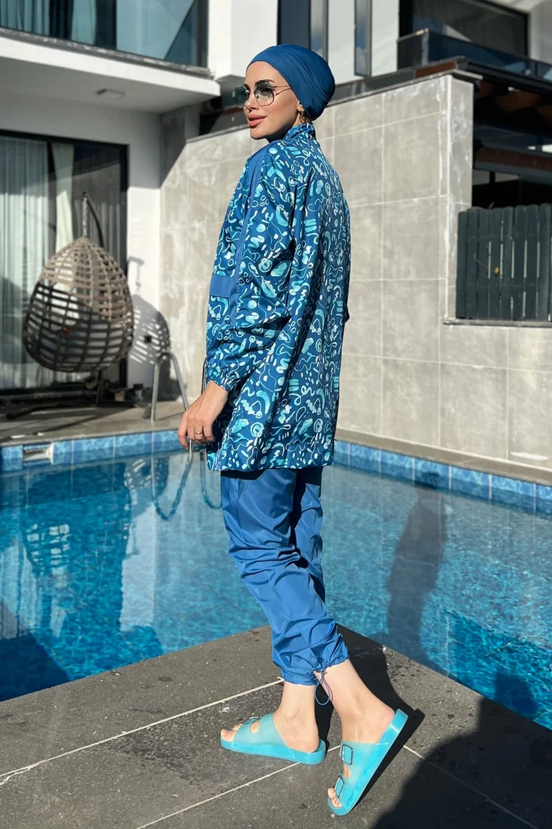 Remsa Mayo Remsa Swimsuit Parachute Full Covered Hijab Swimsuit E006 Ocean