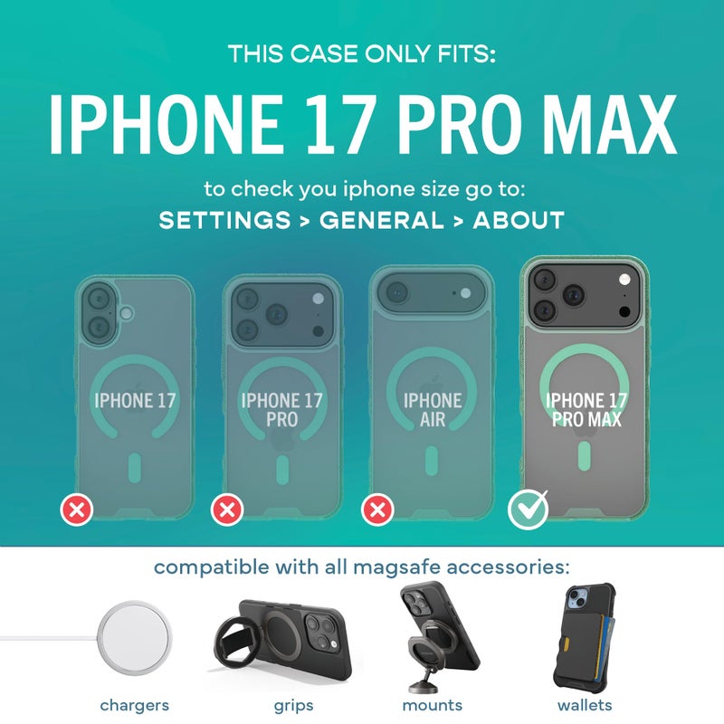 SmartishÂ® iPhone 17 Pro Max MagSafe Clear Case - Gripmunk Magnetic Slim Case [Lightweight + Protective] Anti-Yellowing Thin Grip Clear Cover for Apple iPhone 17 Pro Max - Clearly Green - Image 5