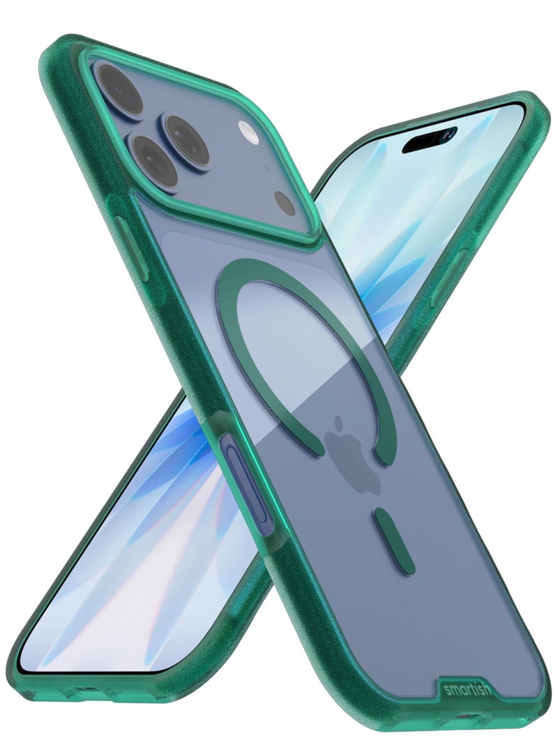 SmartishÂ® iPhone 17 Pro Max MagSafe Clear Case - Gripmunk Magnetic Slim Case [Lightweight + Protective] Anti-Yellowing Thin Grip Clear Cover for Apple iPhone 17 Pro Max - Clearly Green - Image 1