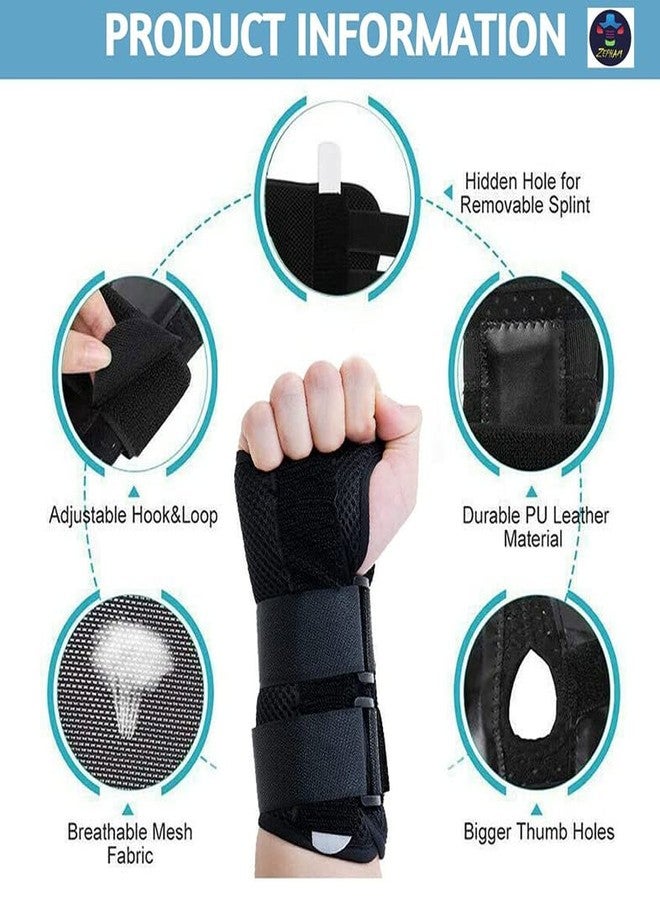 Zepham Wrist Support For Pain Relief Carpal Tunnel Splint Left-Hand Thumb Support For Men And Women Tunnel Syndrome Wrist Thumb Brace (Left Hand) Black_Medium. - Image 4