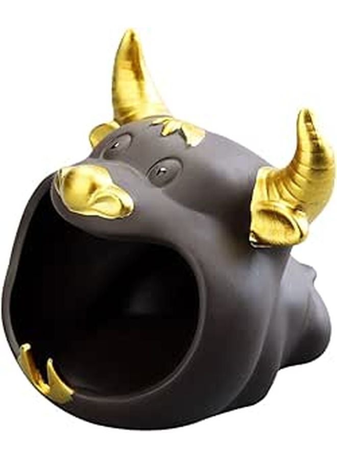 Creative Ceramic Cow Ashtray With Lid Cartoon Design Windproof For Home Car Use - Image 1