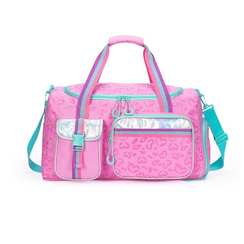 Oruiji Kids Duffle Bag Girls Women Travel Bag Gifts Overnight Bags for Girls Women Tote Sleepover Gym Dance Bags for Kids with Shoes Compartment - Image 1