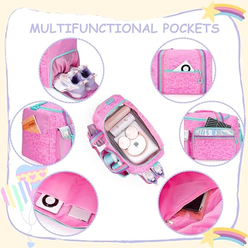 Oruiji Kids Duffle Bag Girls Women Travel Bag Gifts Overnight Bags for Girls Women Tote Sleepover Gym Dance Bags for Kids with Shoes Compartment - Image 4