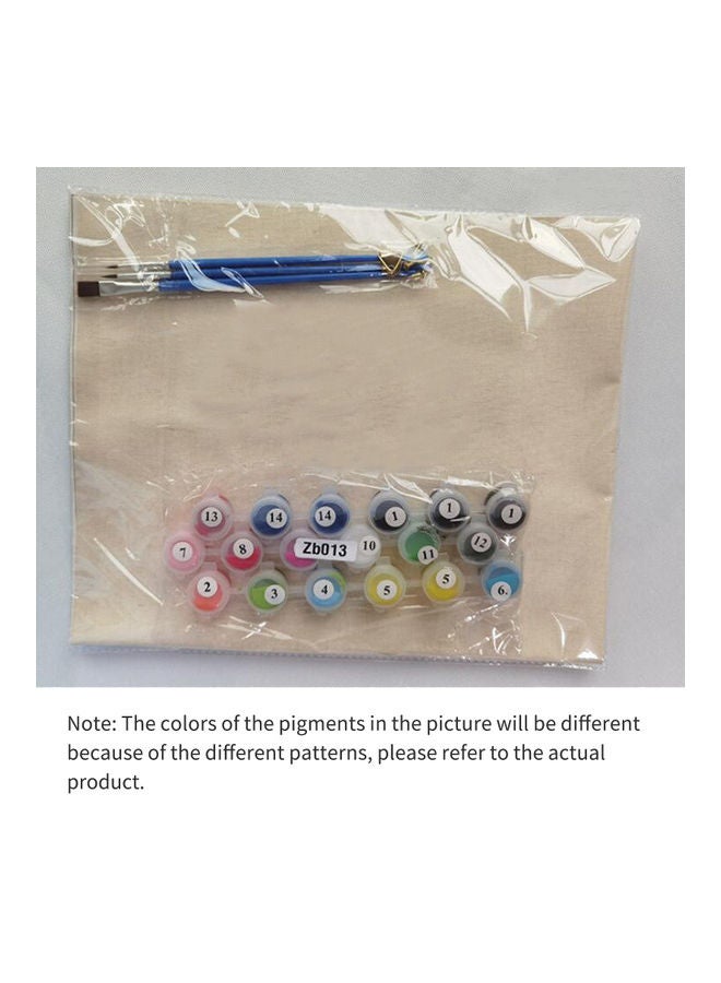 NIBEMINENT Canvas Oil Painting Paint with Brushes Multicolour - Image 1