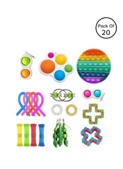 Loquat 20-Piece Simple Dimple Mini Bubble Ergonomic Stress Relief Sensory Fidget Toy Set  - Image 1