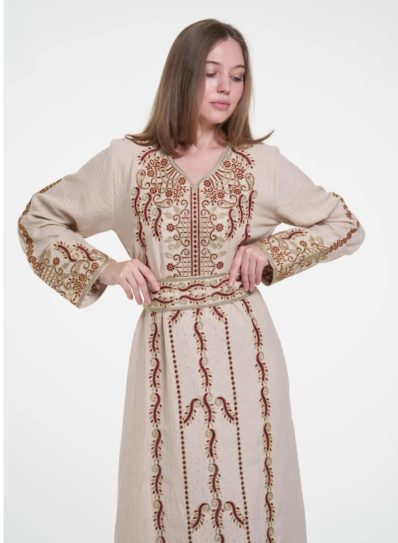 AL BENT AL SHARQIEH belted  jalabiya dress