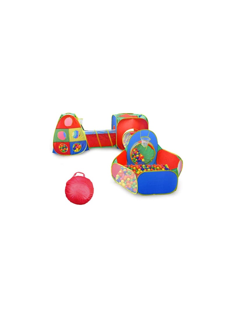 Dubkart Kid's Pit Ball Tents with Tunnels & 4 Dart Balls (5 Pieces) - Image 1