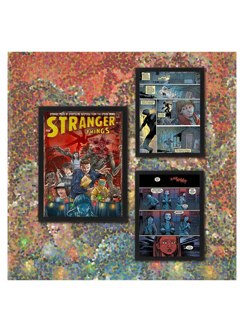 إم إي سي سترينجر ثينجس مجموعة من ثلاث لوحات جدارية مقاس 21x30 سم - Image 2