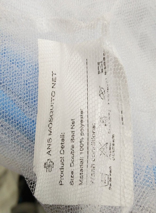 Ans Mosquito net for Double Bed King Size net Foldable with 2 Doors PVC Coated Steel Wire Polyester (Blue) - Image 4