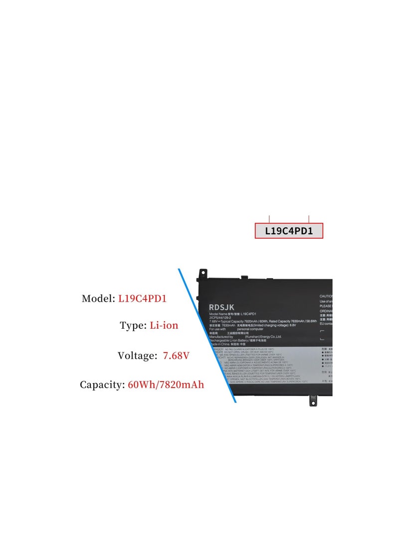 Terabyte L19C4PD1 L19D4PD1 L19M4PD1 Laptop Battery for Lenovo Ideapad Yoga 6-13ARE05 6-13ALC6 Yoga C640-13IML LTE Series 5B10U65274 5B10U65275 5B10W67329 5B10W67385 SB10W67395 SB10W67360 - Image 2