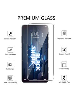 SYOSI واقي شاشة لهاتف Xiaomi Black Shark 5 Pro، زجاج مقسّى مقاوم للخدش بدرجة صلابة 9H مع واقي لعدسة الكاميرا، مناسب للجراب، مضاد لبصمات الأصابع، مضاد للخدش (2+2 عبوة)  - Image 2