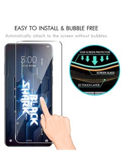 SYOSI واقي شاشة لهاتف Xiaomi Black Shark 5 Pro، زجاج مقسّى مقاوم للخدش بدرجة صلابة 9H مع واقي لعدسة الكاميرا، مناسب للجراب، مضاد لبصمات الأصابع، مضاد للخدش (2+2 عبوة)  - Image 3