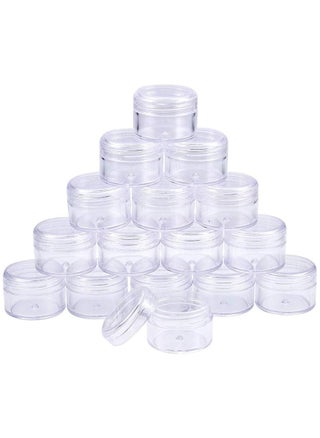 ASAQ Clear Plastic Jars, Empty Candy Storage Jars 57x50ml, 3.9cm Height x 6.1cm Width Reusable Jar with Clear Airtight Lids, Large Round Dry Food Container for Home Kitchen Organization Nuts Noodles Made in Saudi Arabia - pzsku/Z500BE1F1F9EF9258CC5FZ/45/_/1734631328/16dd7070-307e-4f99-87ba-3f078268cd4d