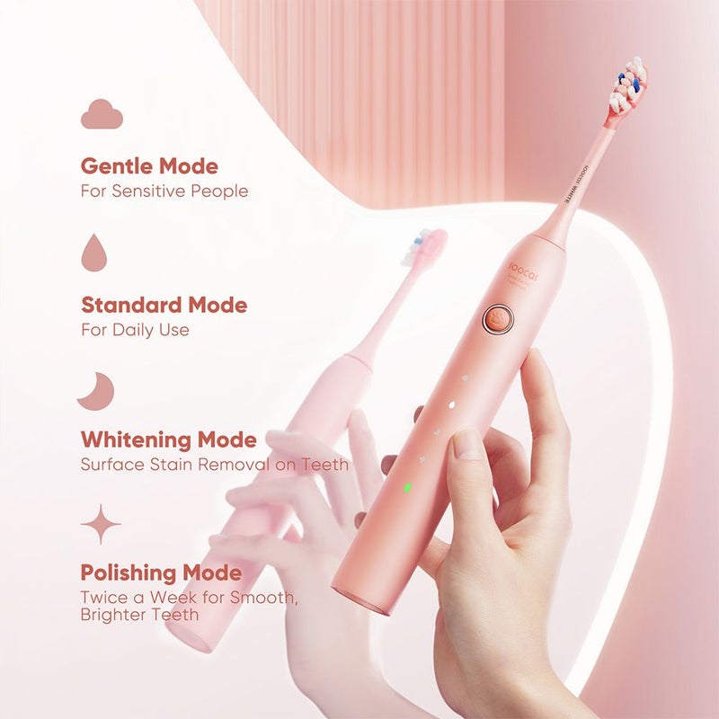 Soocas D3S Sonic Electric Toothbrush with UVC Sterilization, 4 Modes, Deep Clean, Ipx8 Waterproof, 180-Day Battery, Pink - Image 4