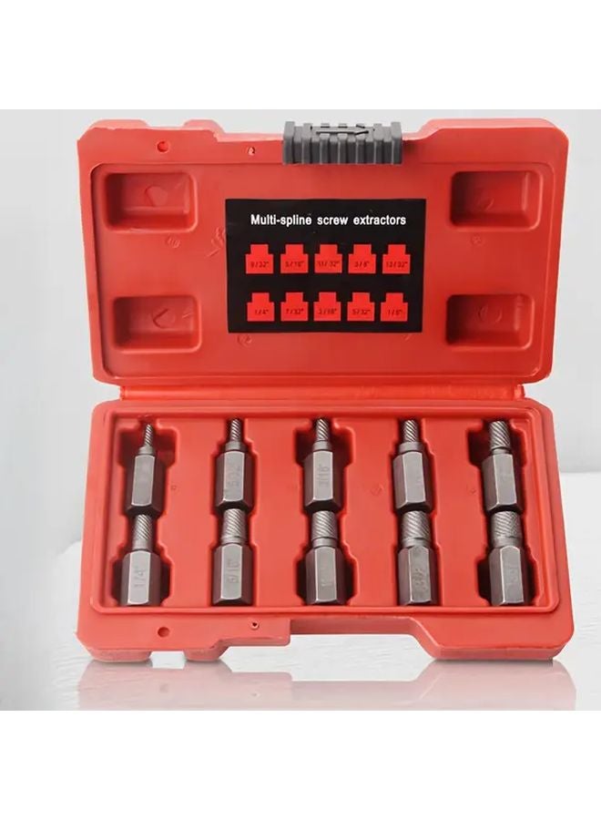 10 قطعة مجموعة مستخرج برغي رأس سداسي متين طقم إزالة البراغي الفولاذي مقاس ٣/٨ بوصة - Image 1