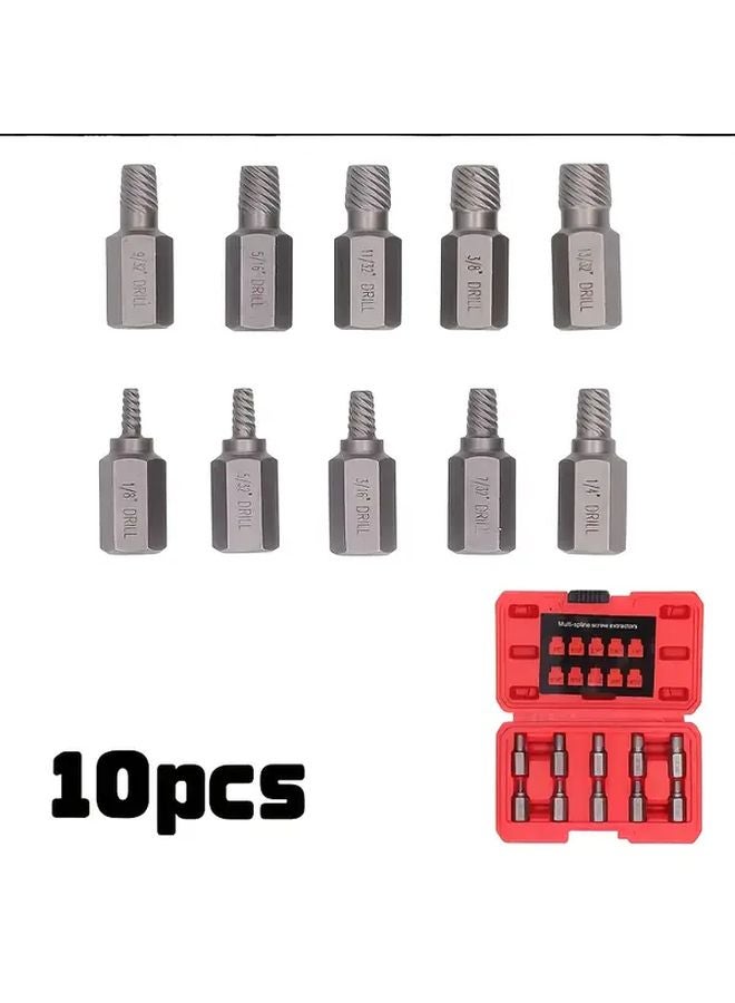 10 قطعة مجموعة مستخرج برغي رأس سداسي متين طقم إزالة البراغي الفولاذي مقاس ٣/٨ بوصة - Image 2
